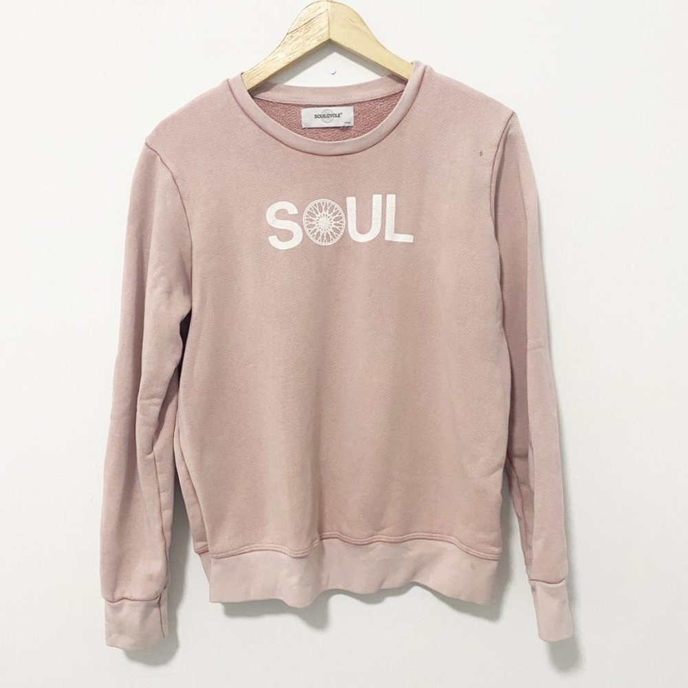 Soulcycle Pink Graphic Sweatshirt Size Small